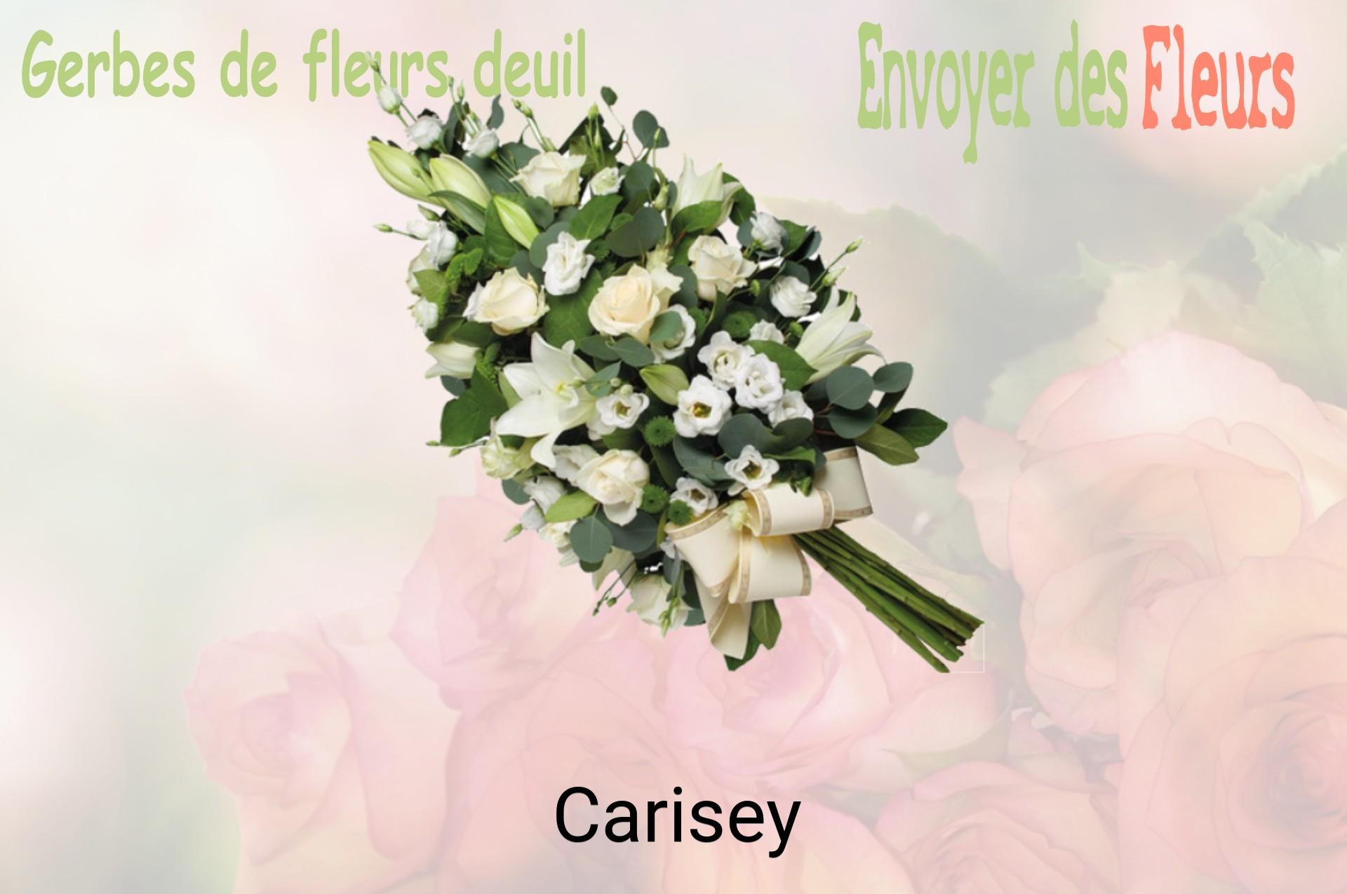 Gerbe de fleurs de deuil livrée à Carisey